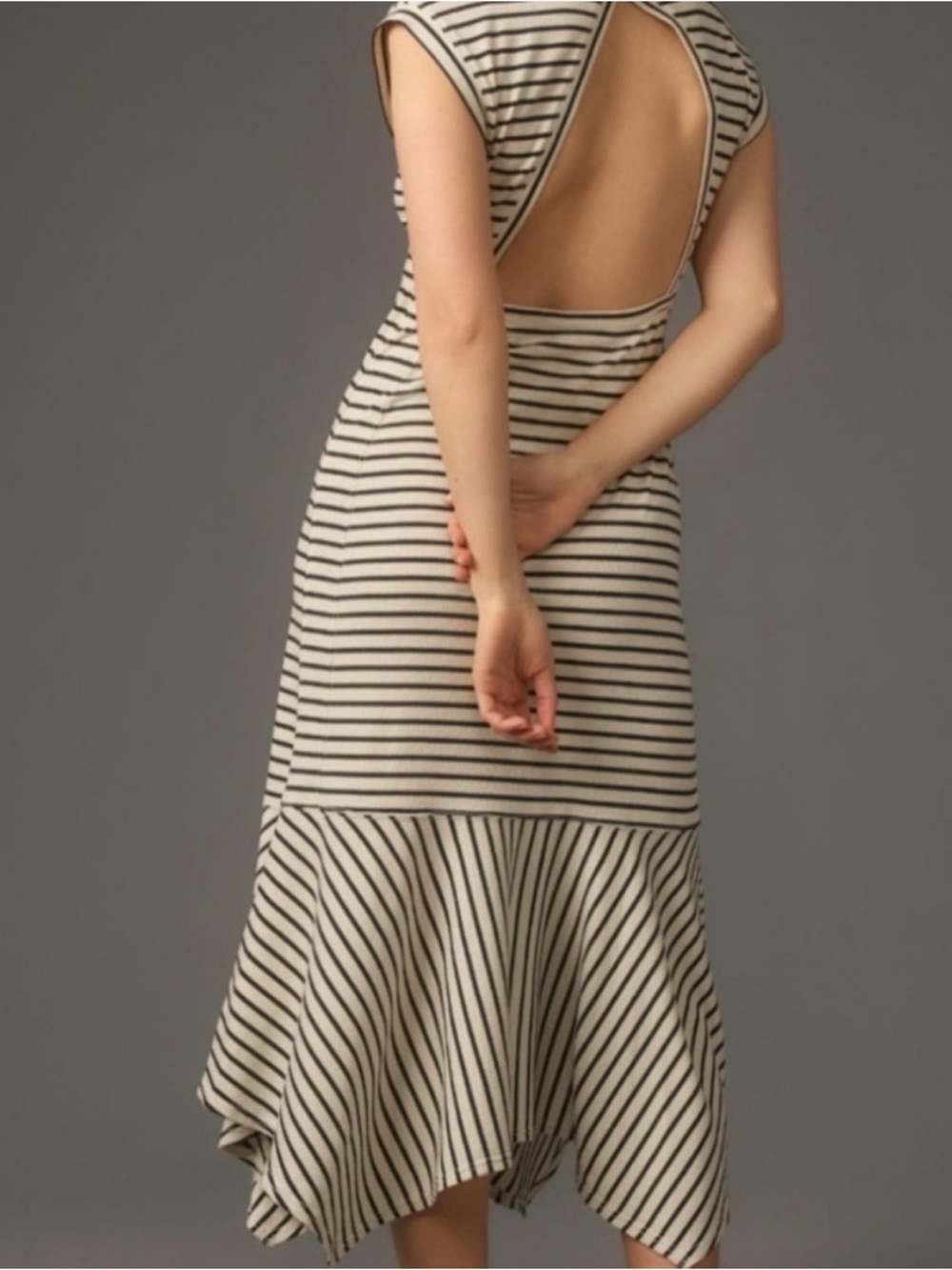 Anthropologie - Daily Practice striped cutout maxi dress